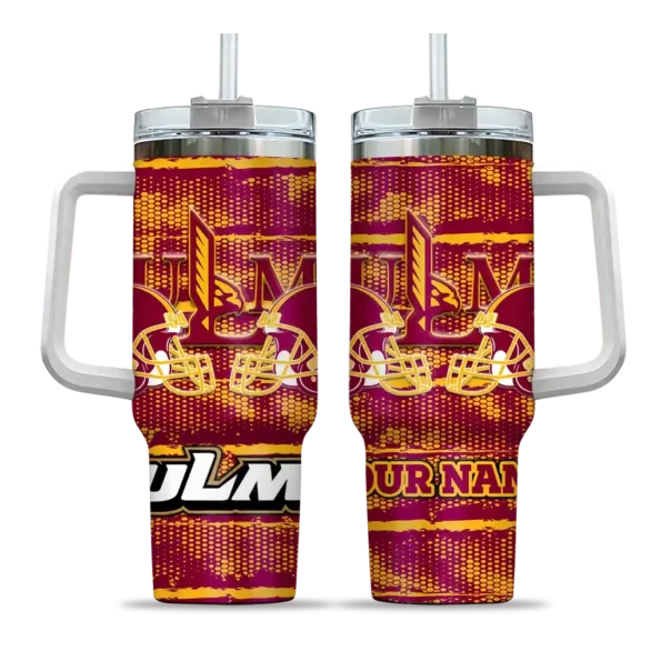 personalized louisiana monroe warhawks honey streaks red curved tumbler best selling.webp