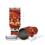 personalized louisiana monroe warhawks honey streaks red curved tumbler best selling.webp