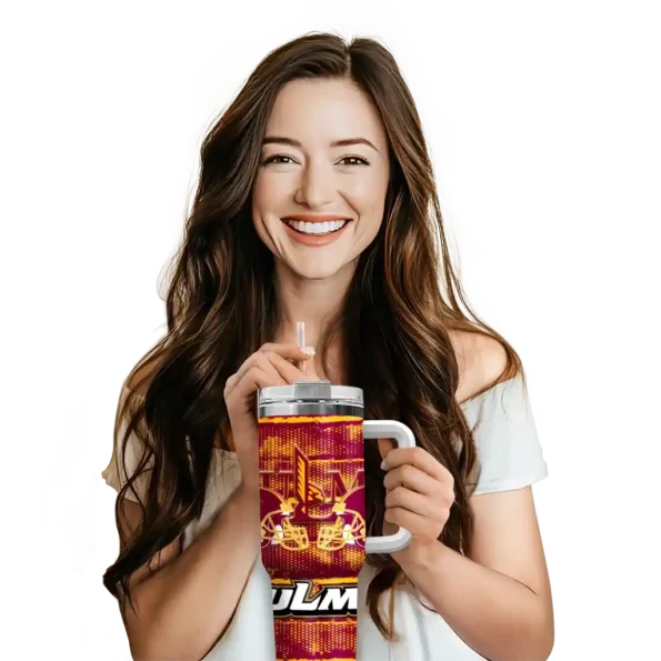 personalized louisiana monroe warhawks honey streaks red curved tumbler premium grade.webp