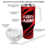personalized louisiana ragin cajuns claw cut red black curved tumbler best selling.webp