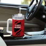 personalized louisiana ragin cajuns claw cut red black curved tumbler best selling.webp