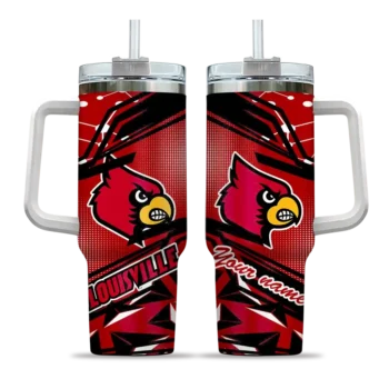 personalized louisville cardinals abstract paths red curved tumbler best selling.webp