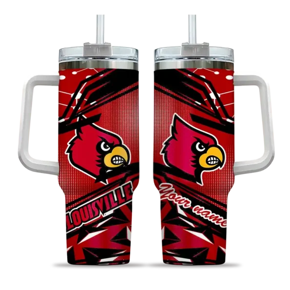 personalized louisville cardinals abstract paths red curved tumbler best selling.webp