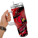 personalized louisville cardinals abstract paths red curved tumbler best selling.webp