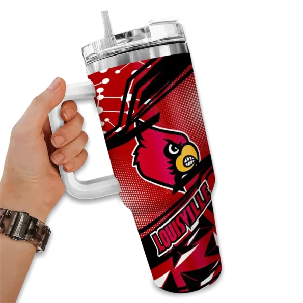 personalized louisville cardinals abstract paths red curved tumbler fashion forward.webp