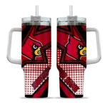 personalized louisville cardinals arrow burst red curved tumbler best selling.webp