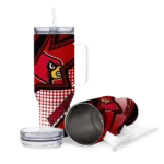 personalized louisville cardinals arrow burst red curved tumbler best selling.webp