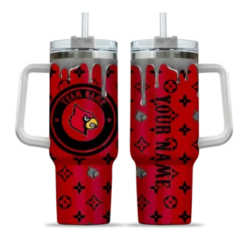 personalized louisville cardinals bullseye drips red curved tumbler best selling.webp