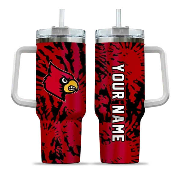 personalized louisville cardinals burst swirl red curved tumbler best selling.webp