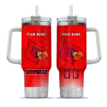 personalized louisville cardinals geometric prism red curved tumbler best selling.webp