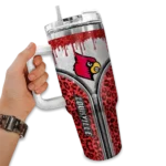personalized louisville cardinals leopard zipper red curved tumbler best selling.webp