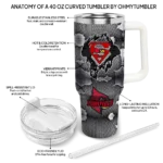 personalized louisville cardinals superman shield red gray curved tumbler best selling.webp