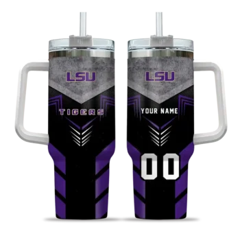 personalized lsu tigers arrow armor purple black curved tumbler best selling.webp