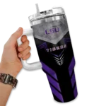 personalized lsu tigers arrow armor purple black curved tumbler best selling.webp