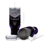 personalized lsu tigers arrow armor purple black curved tumbler best selling.webp
