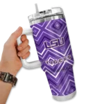 personalized lsu tigers bold diamonds purple curved tumbler best selling.webp