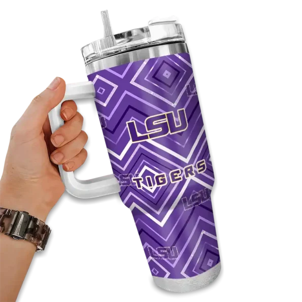 personalized lsu tigers bold diamonds purple curved tumbler fashion forward.webp