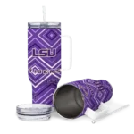 personalized lsu tigers bold diamonds purple curved tumbler best selling.webp