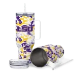 personalized lsu tigers camo mashup purple white curved tumbler best selling.webp
