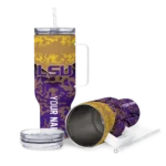 personalized lsu tigers chevron stripe purple curved tumbler best selling.webp