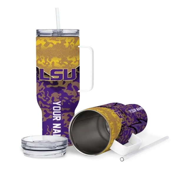 personalized lsu tigers chevron stripe purple curved tumbler high quality.webp