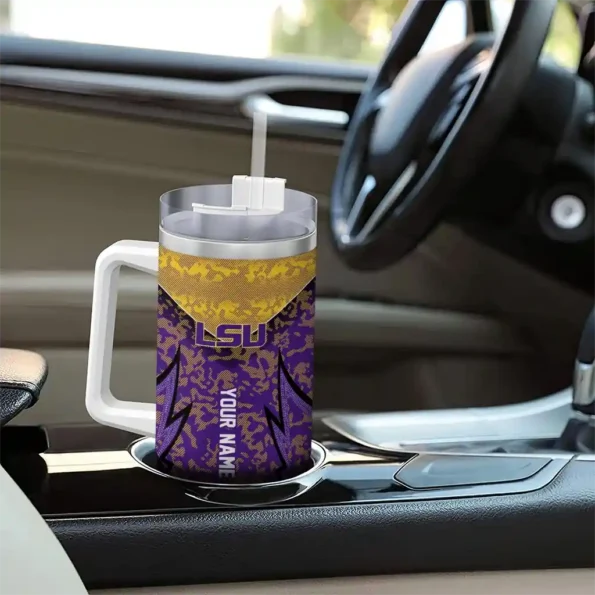 personalized lsu tigers chevron stripe purple curved tumbler trendy.webp
