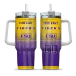 personalized lsu tigers gradient dots purple curved tumbler best selling.webp