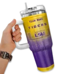 personalized lsu tigers gradient dots purple curved tumbler best selling.webp