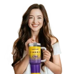 personalized lsu tigers gradient dots purple curved tumbler best selling.webp