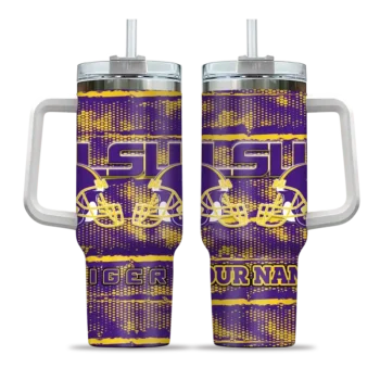 personalized lsu tigers honey streaks purple curved tumbler best selling.webp