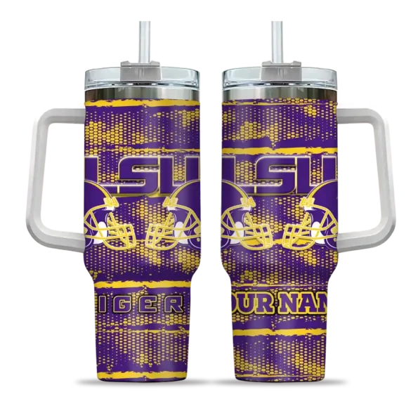 personalized lsu tigers honey streaks purple curved tumbler best selling.webp