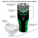 personalized marshall thundering herd arrow armor green black curved tumbler best selling.webp