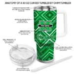 personalized marshall thundering herd bold diamonds green curved tumbler best selling.webp