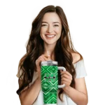 personalized marshall thundering herd bold diamonds green curved tumbler best selling.webp