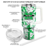 personalized marshall thundering herd camo mashup green white curved tumbler best selling.webp