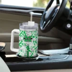 personalized marshall thundering herd camo mashup green white curved tumbler best selling.webp