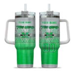 personalized marshall thundering herd gradient dots green curved tumbler best selling.webp