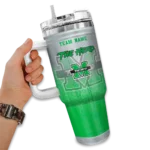 personalized marshall thundering herd gradient dots green curved tumbler best selling.webp