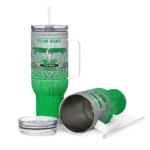 personalized marshall thundering herd gradient dots green curved tumbler best selling.webp