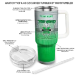 personalized marshall thundering herd gradient dots green curved tumbler best selling.webp