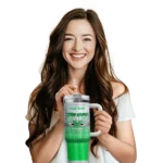 personalized marshall thundering herd gradient dots green curved tumbler best selling.webp