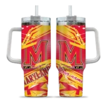 personalized maryland terrapins abstract paths red curved tumbler best selling.webp