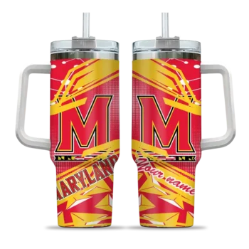 personalized maryland terrapins abstract paths red curved tumbler best selling.webp