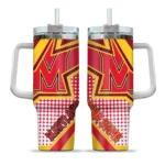 personalized maryland terrapins arrow burst red curved tumbler best selling.webp