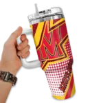 personalized maryland terrapins arrow burst red curved tumbler best selling.webp