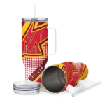 personalized maryland terrapins arrow burst red curved tumbler best selling.webp