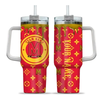 personalized maryland terrapins bullseye drips red curved tumbler best selling.webp