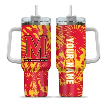 personalized maryland terrapins burst swirl red curved tumbler best selling.webp