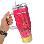 personalized maryland terrapins geometric prism red curved tumbler best selling.webp