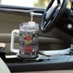 personalized maryland terrapins superman shield red gray curved tumbler best selling.webp
